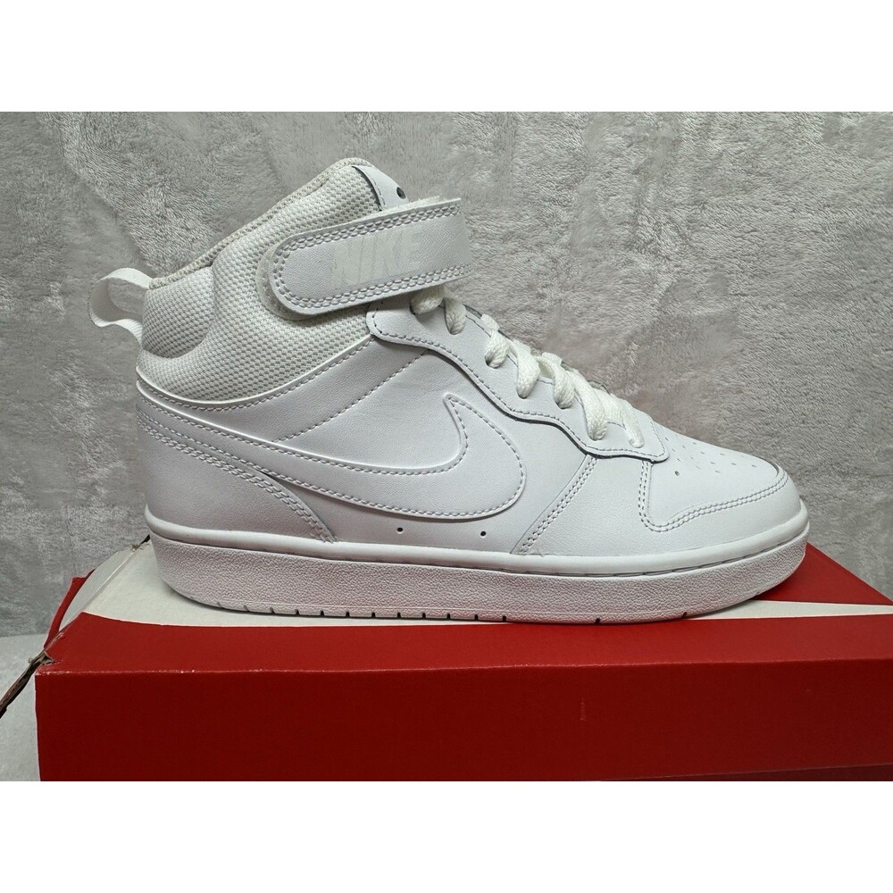 Nike Court Borough Mid 2 White Mid Top Sneakers Kids Youth Size 7Y Casual Shoes